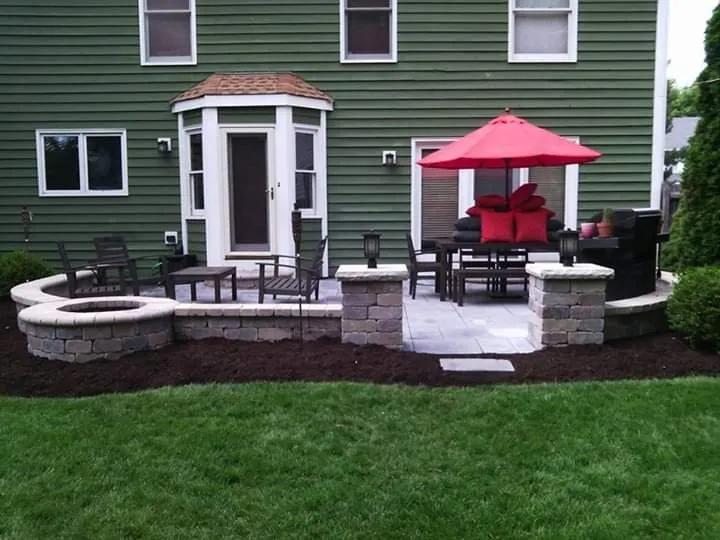 Custom landscape installation for beautiful yards in Aurora, IL by Manny Landscaping