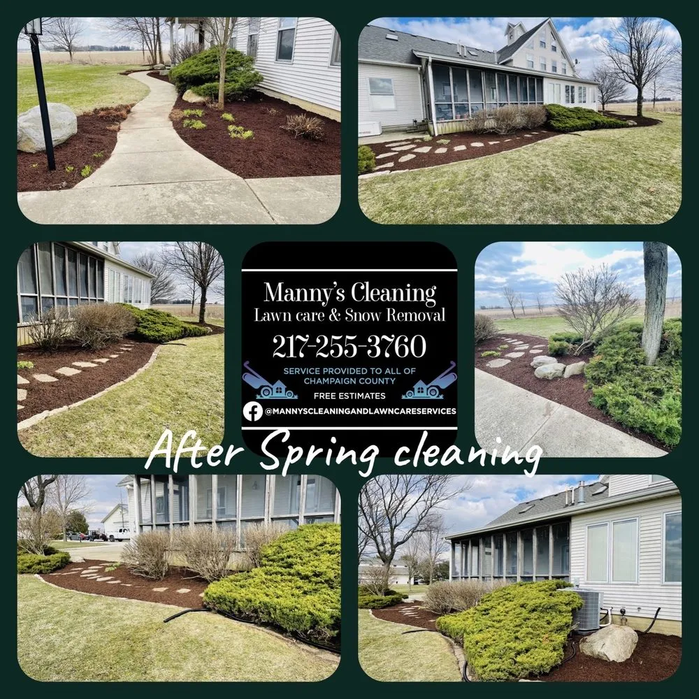 Trusted yard cleanup service in Mahomet, IL by Manny’s Cleaning,Lawn Care & Snow Removal Services