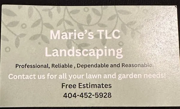 Marie’s TLC Landscaping Logo