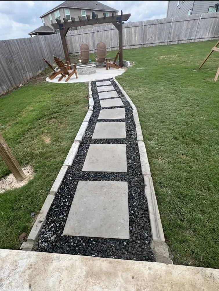Custom outdoor landscaping with custom design in Austin, TX by Marin Construction