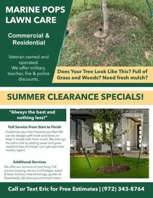 Marine Pops Lawn Care Logo