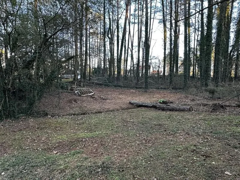 Custom landscape installation with custom design in Lilburn, GA by Marinez Mowning