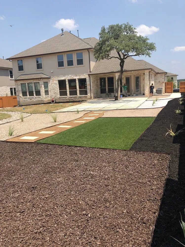 Affordable landscape installation for homes in Cedar Park, TX by Mario Landscaping & Tree Service