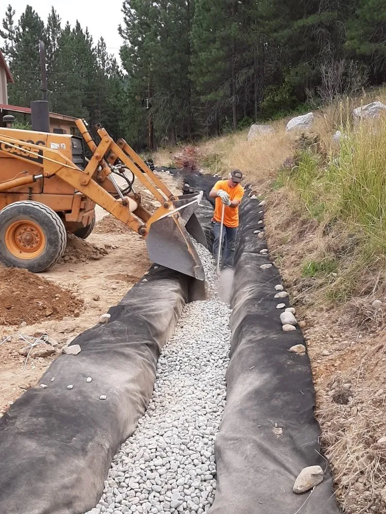 Custom residential landscaping in Newport, WA by Mark Evans Trucking