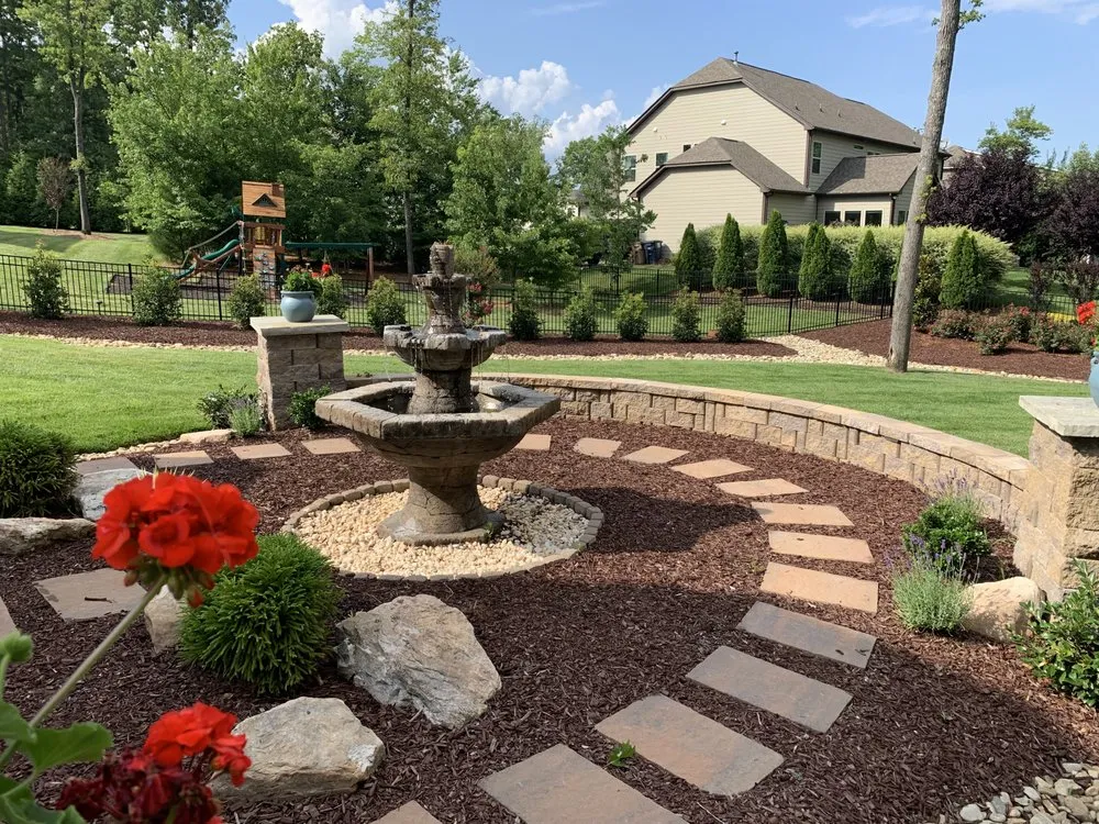 Custom residential landscaping near you in Matthews, NC by Markham Visuals
