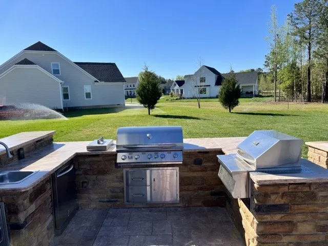 Trusted lawn mowing service for outdoor upgrades in Yorktown, VA by Marlowe’s Outdoor Kitchens and Patios