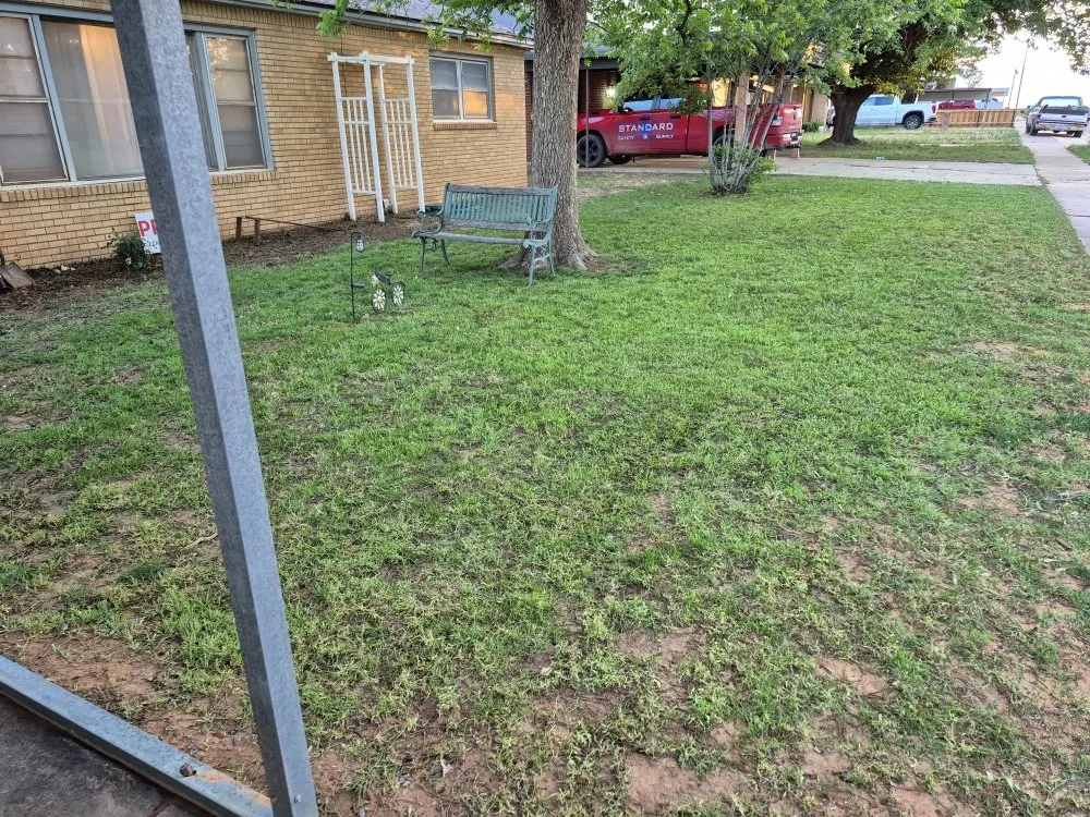 Custom landscape installation in Lamesa, TX by Martens Small Yard Mowing and Trimming