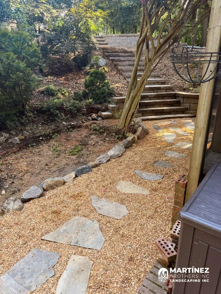 Professional yard cleanup service with custom design in Durham, NC by Martinez Brothers NC Landscaping