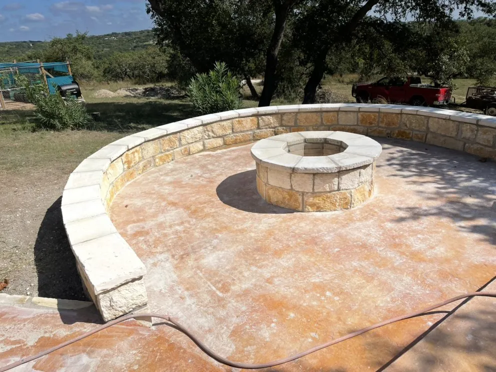 Custom landscape installation in Ingram, TX by Martinez Services