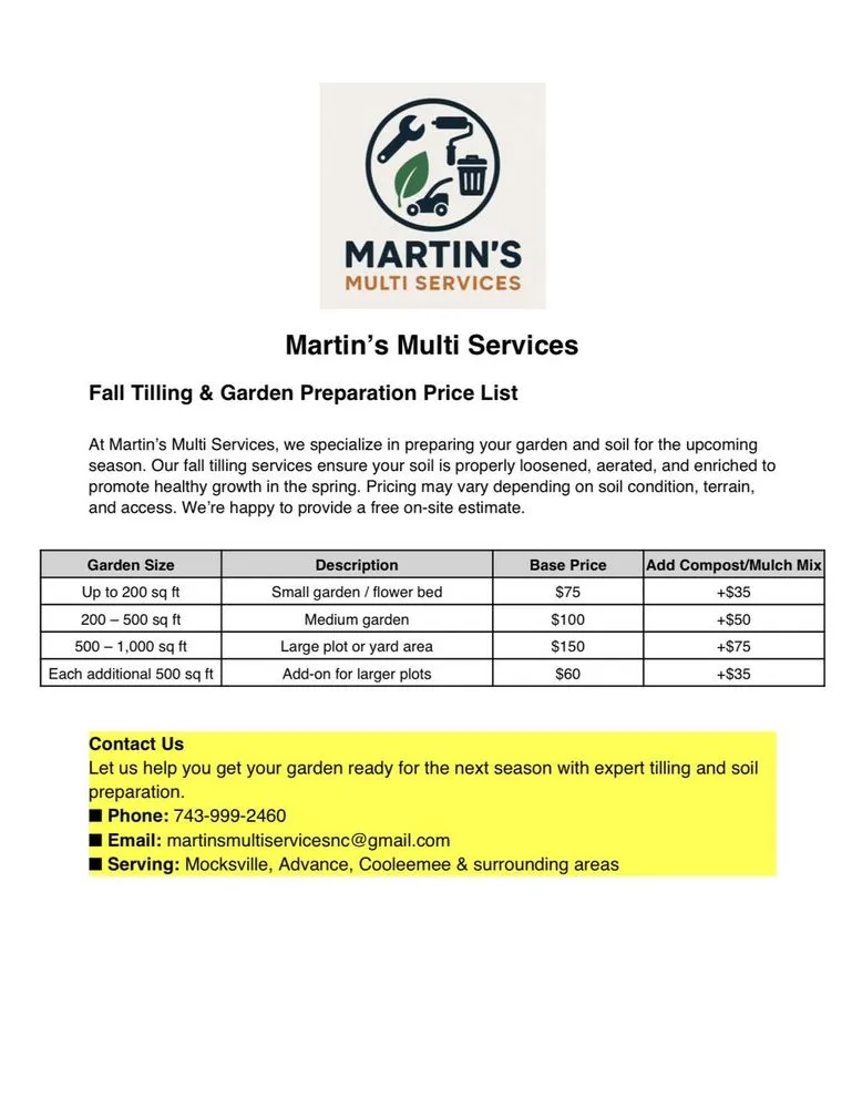Reliable lawn mowing service for homes across Mocksville, NC - Martins Multi Services