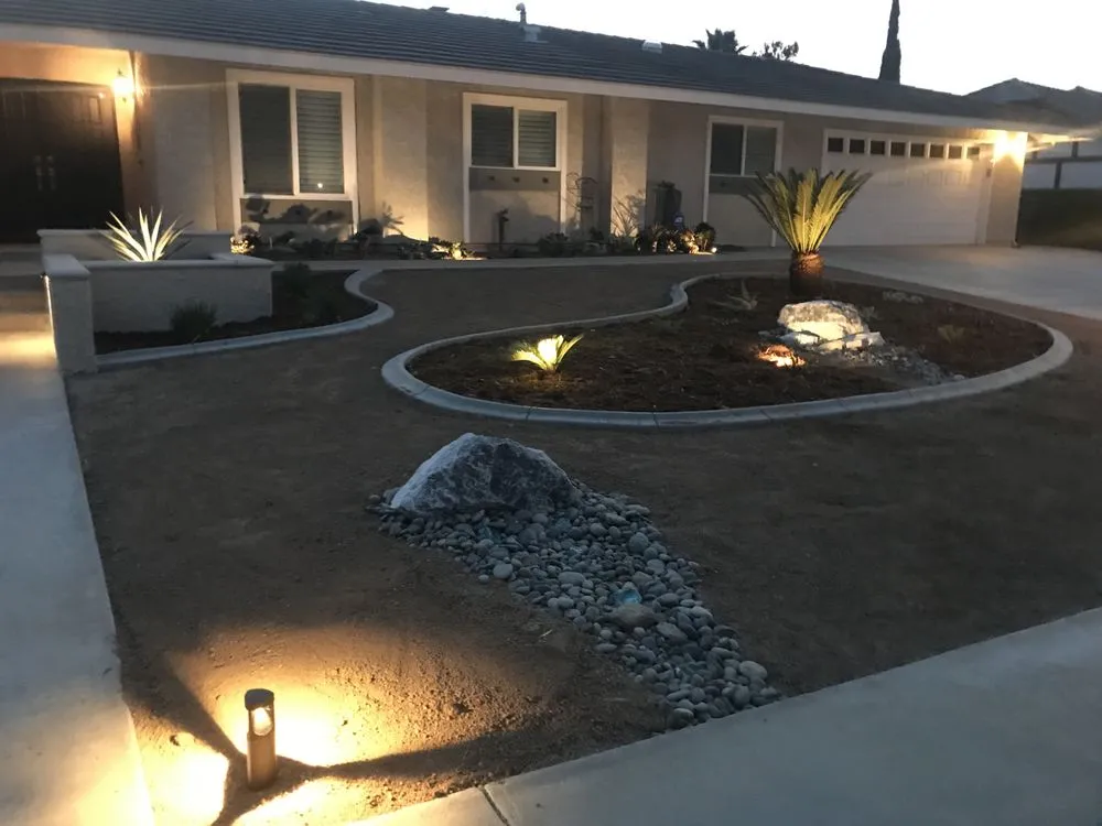 Custom lawn mowing service with custom design across Yucaipa, CA - MartinScapes