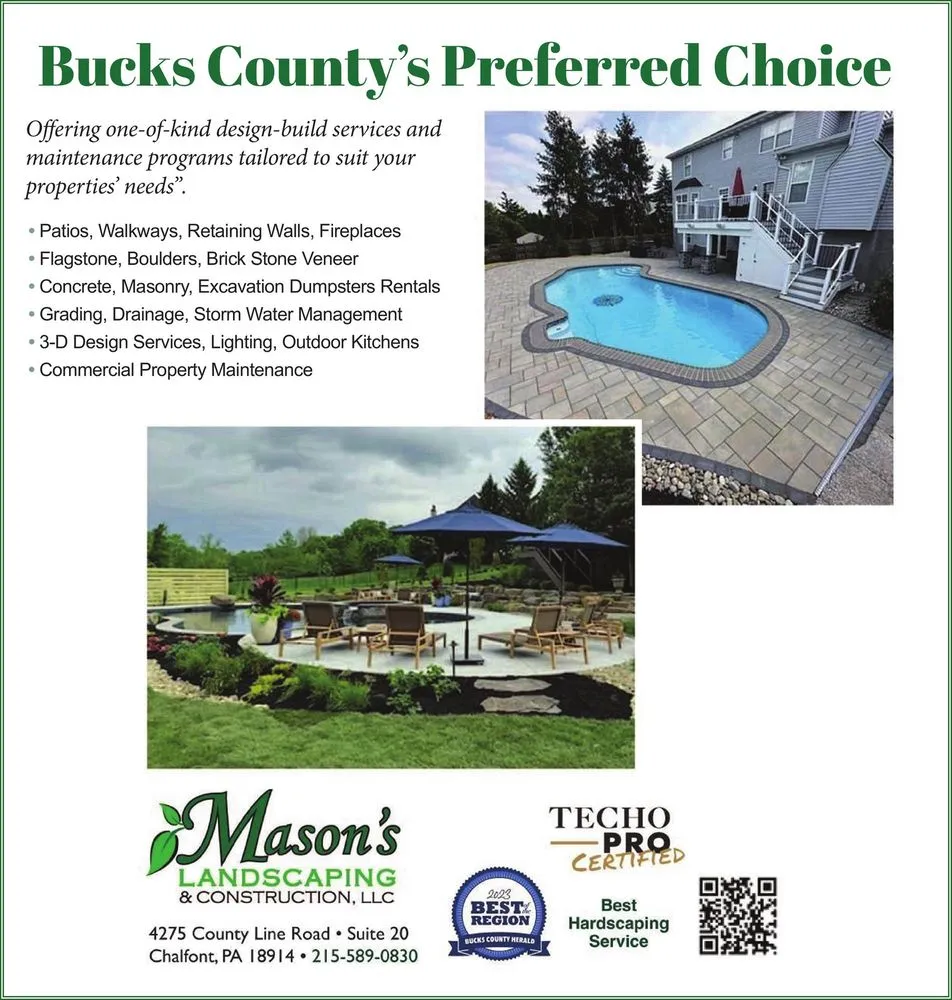 Custom yard maintenance experts serving Chalfont, PA - Mason's Landscaping & Construction