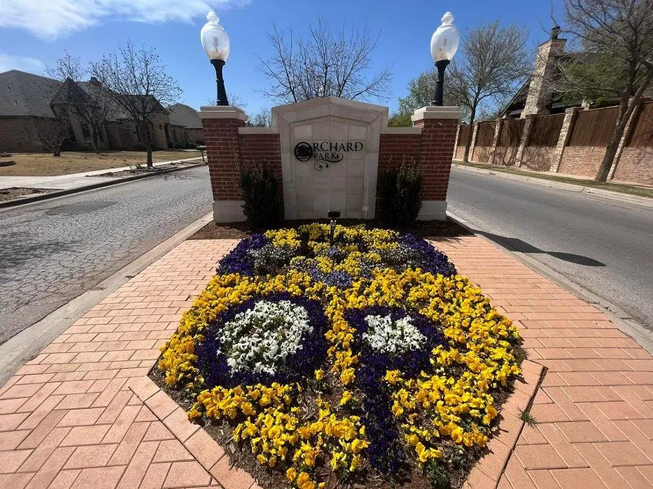 Custom outdoor landscaping with custom design in Lubbock, TX by Matthew's Plants & Landscapes