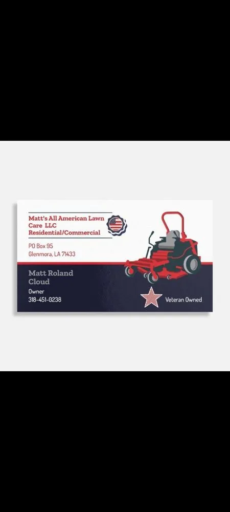Reliable lawn care service in Glenmora, LA by Matt's All American Lawn Care