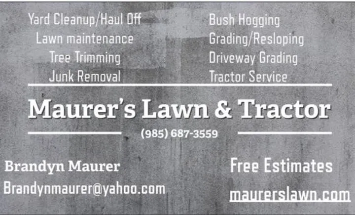 Professional lawn care service in Independence, LA - Maurer’s Lawn & Tractor Service