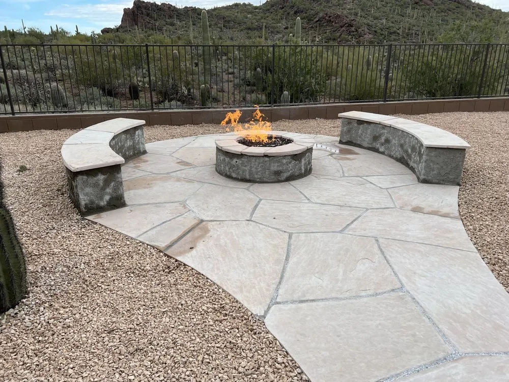 Custom landscape installation for residential properties across Tucson, AZ - MC Masonry And Landscaping