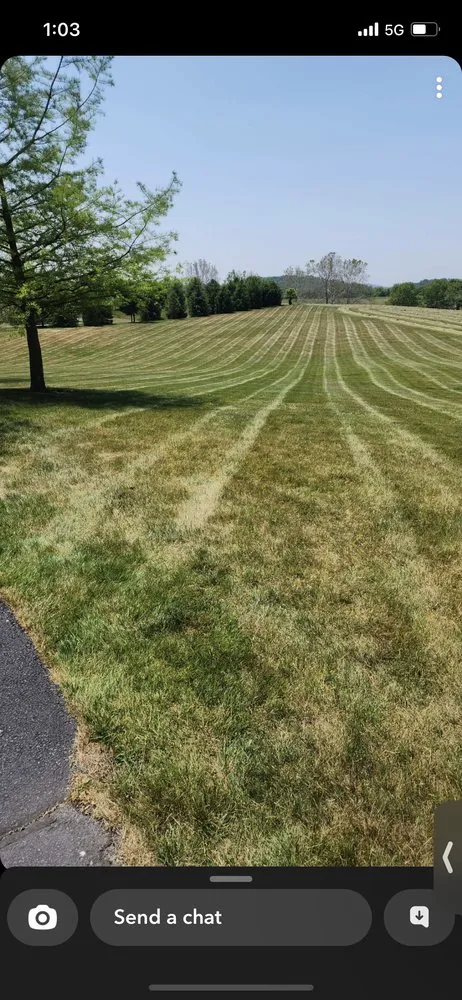 Professional lawn mowing service with custom design in Newville, PA by McBride's Blue Collar Construction