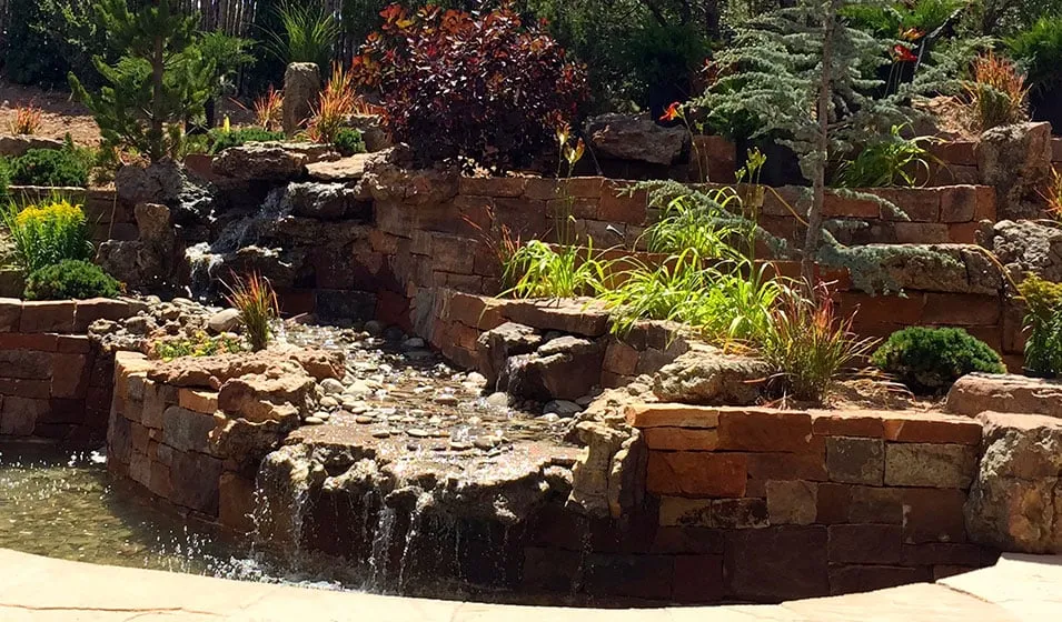 Custom landscape installation in Santa Fe, NM by McCumber Fine Gardens