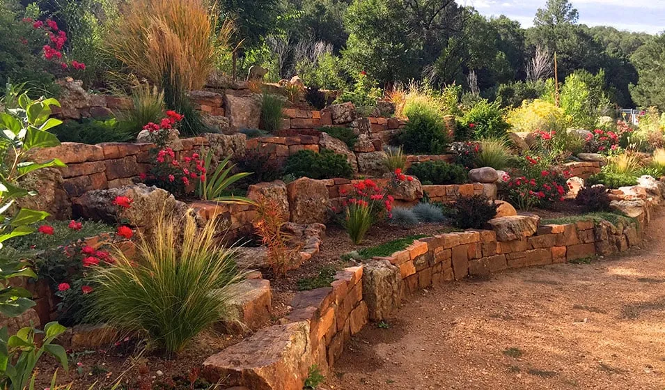 Custom garden landscaping in Santa Fe, NM by McCumber Fine Gardens
