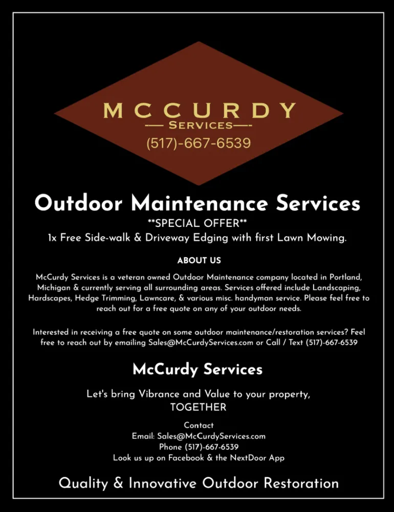 Custom lawn care service in Portland, MI by McCurdy Services