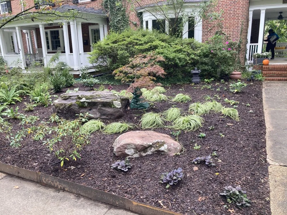 Custom garden landscaping for year-round maintenance in Parkville, MD by McLane Services