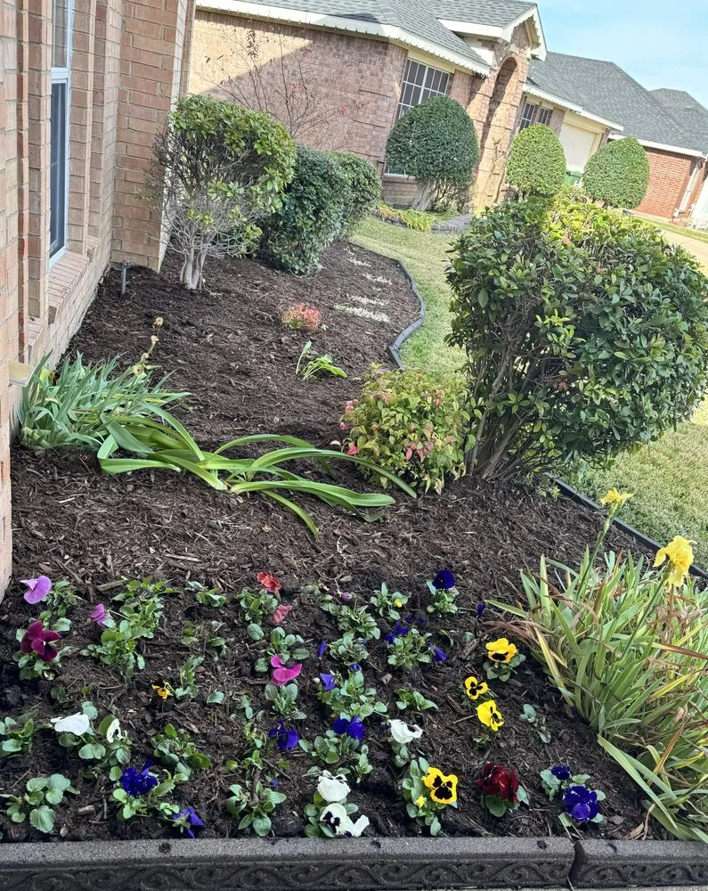 Local garden landscaping with custom design in Fort Worth, TX by Mel's Lawn Care Service