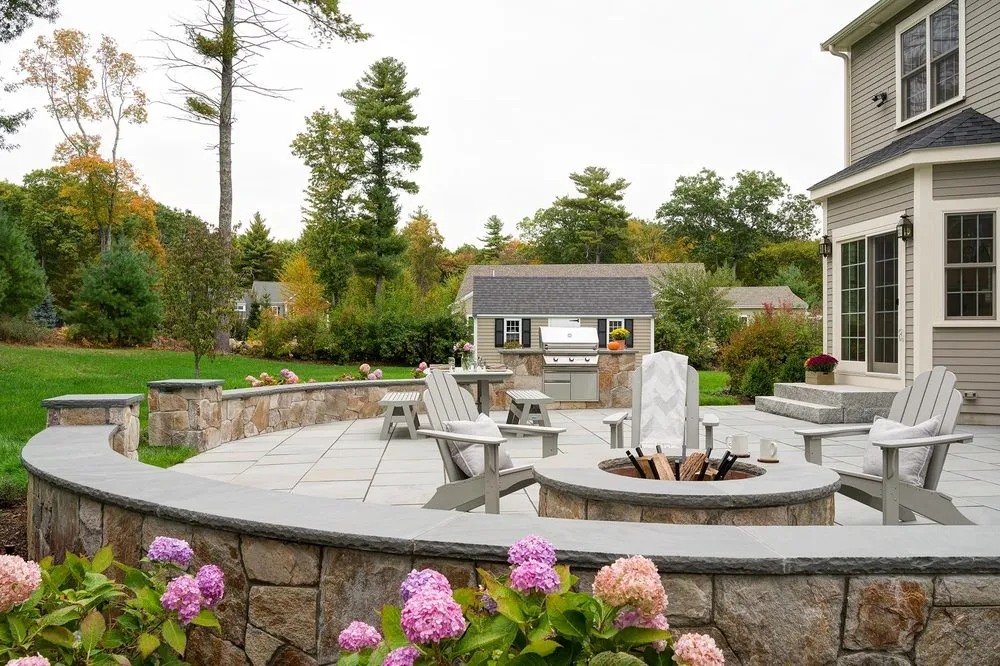 Expert lawn mowing service for outdoor upgrades in Walpole, MA by MF Landscape & Design