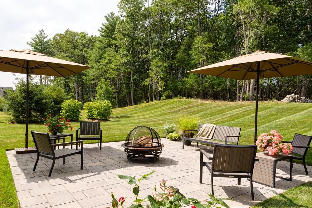 Custom outdoor landscaping for year-round maintenance across Walpole, MA - MF Landscape & Design