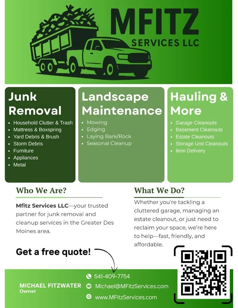Custom lawn mowing service in Des Moines, IA by Mfitz Services