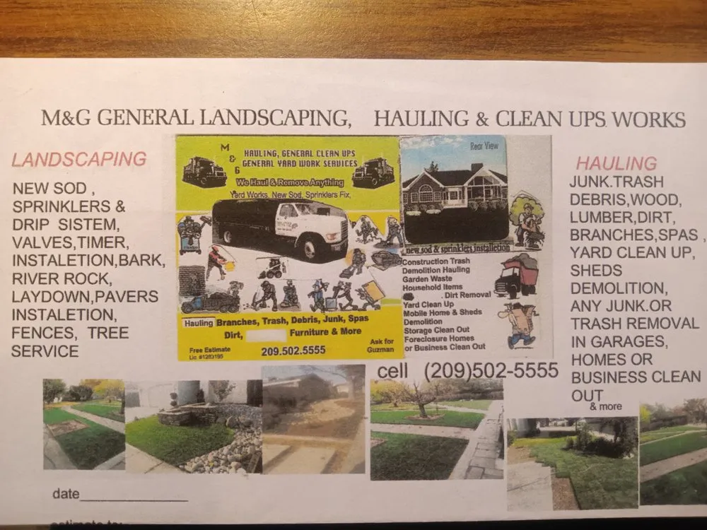 Trusted residential landscaping for beautiful yards in Riverbank, CA by M&g hauling & yard work services