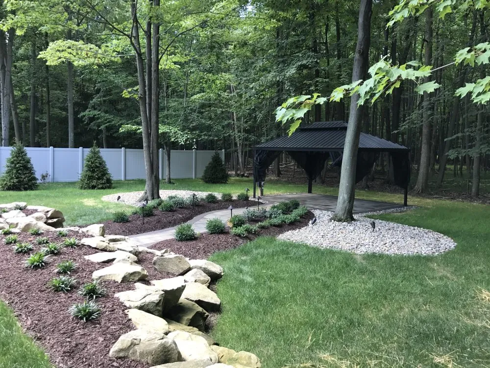 Professional garden landscaping for outdoor upgrades in Avon Lake, OH by Michael & Sons