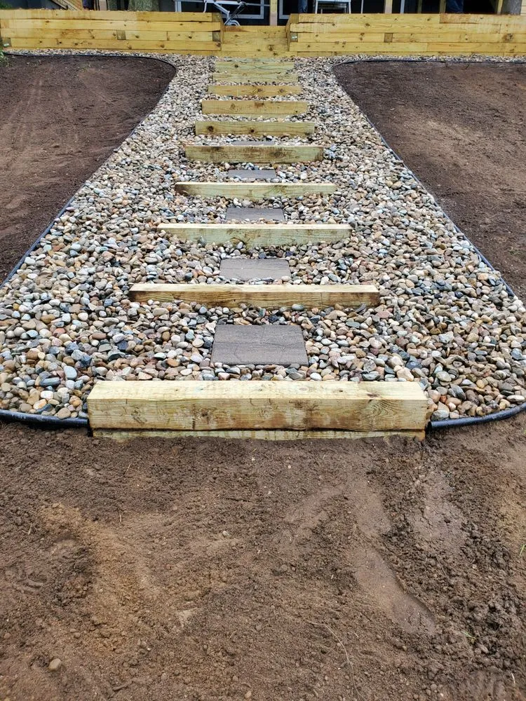 Custom landscape installation in Union, MI by Michiana Boulders lawn care & Landscaping