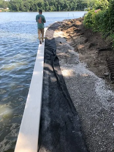 Custom landscape installation in Crown Point, IN - Midwest Marine - Waterfront Construction