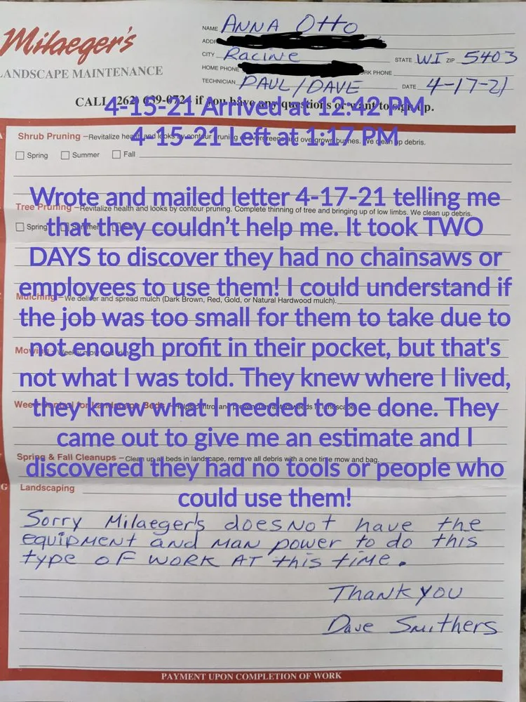 Professional yard maintenance experts serving Racine, WI - Milaeger's