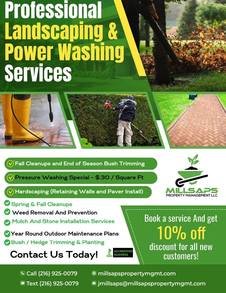 Custom landscaping services in Brook Park, OH by Millsaps Property Management