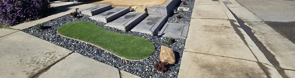 Custom lawn care service for residential properties in Sacramento, CA by Milton's Cocrete