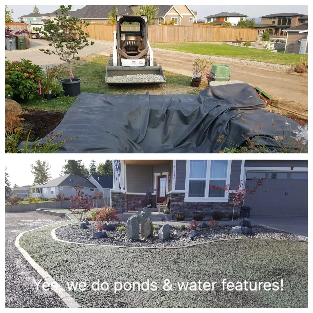Custom landscape installation in Puyallup, WA by Minh's Landscaping