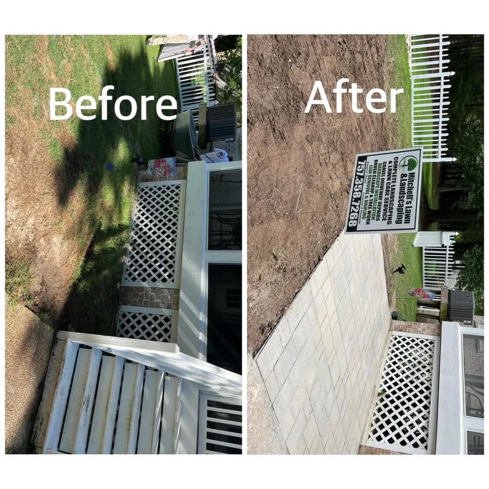 Professional landscape installation for beautiful yards in Hampton, VA by Mitchells Lawn & Landscaping