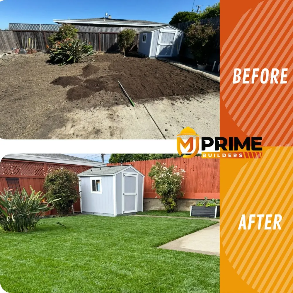 Custom landscape installation in Richmond, CA by M&J Prime Builders