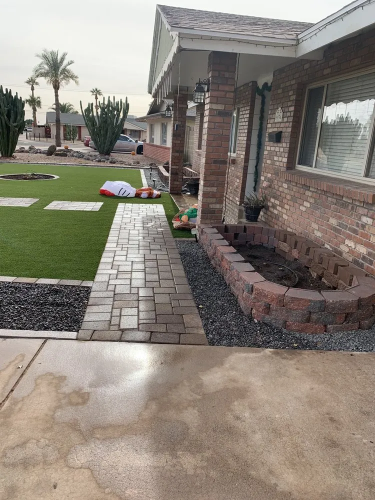 Custom lawn mowing service for residential properties in Mesa, AZ by MJY&Y Brothers Landscape