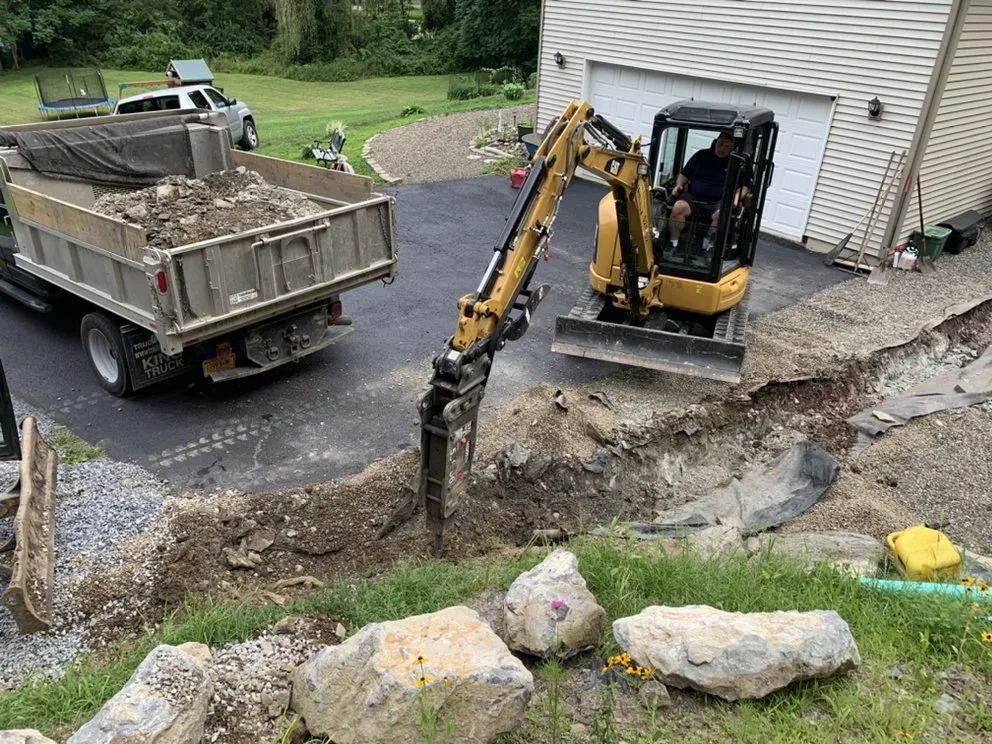 Custom landscape installation in Poughkeepsie, NY by ML Landscaping & Excavation