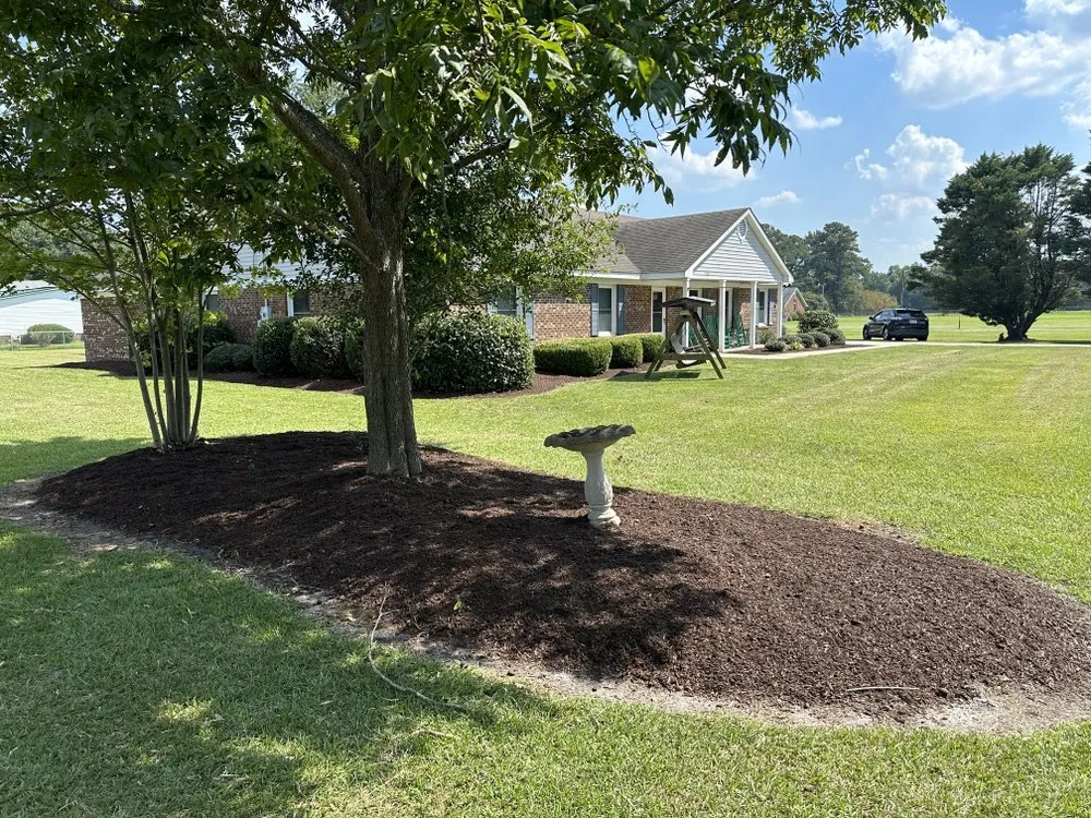 Custom lawn mowing service with custom design in Walstonburg, NC by M&M Landscaping