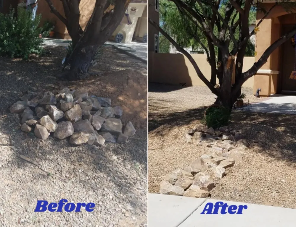 Professional landscape installation in Sahuarita, AZ by Mochomo's Landscape