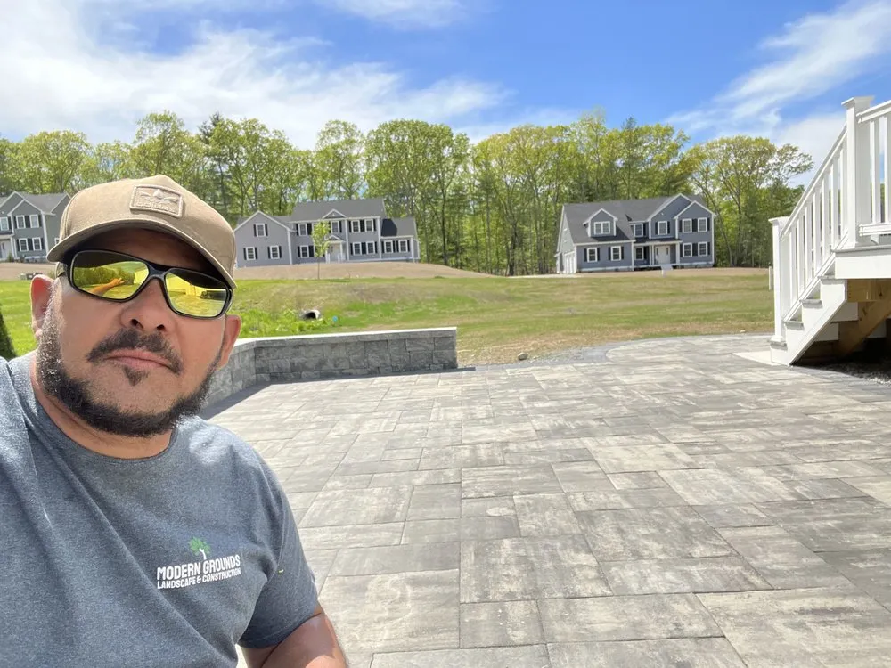 Professional yard maintenance with custom design in Marlborough, MA by Modern Grounds Landscape & Hardscape