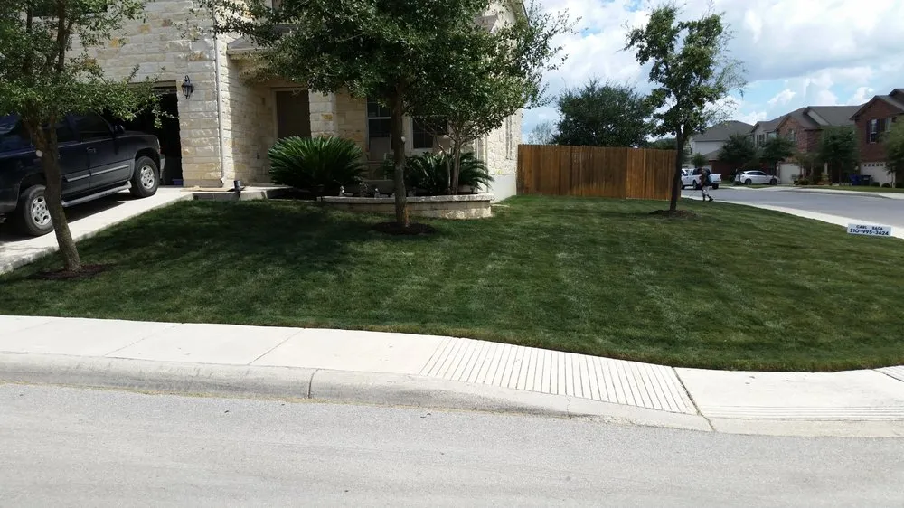 Custom landscape installation for beautiful yards in San Antonio, TX by Monster Green Lawn Care