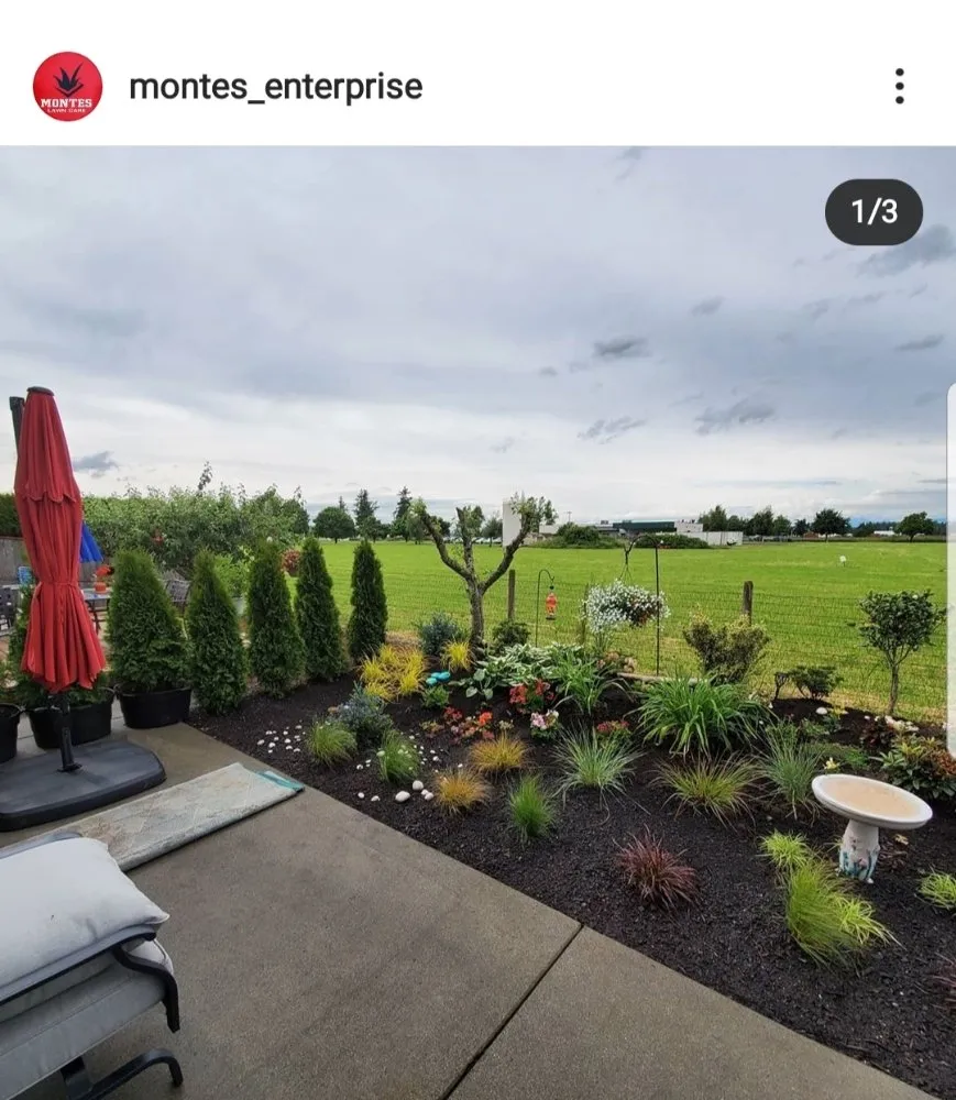 Professional garden landscaping in Lynden, WA by Montes Lawn Care & Landscape