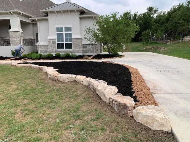 Affordable lawn mowing service in New Braunfels, TX by Moochie's Design and Landscaping