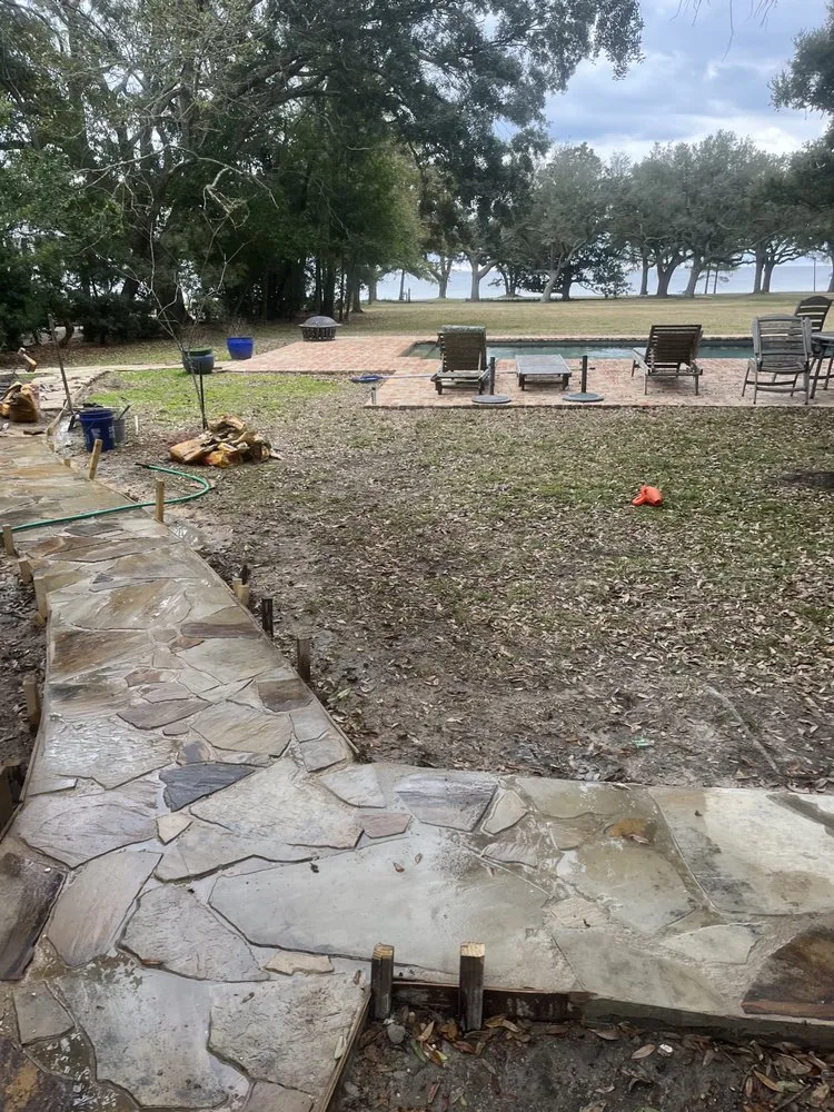Custom landscape installation near you in Biloxi, MS by Moons Grounds Care