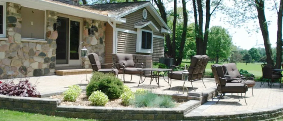 Custom outdoor landscaping in Reading, MI by Moore's Landscaping