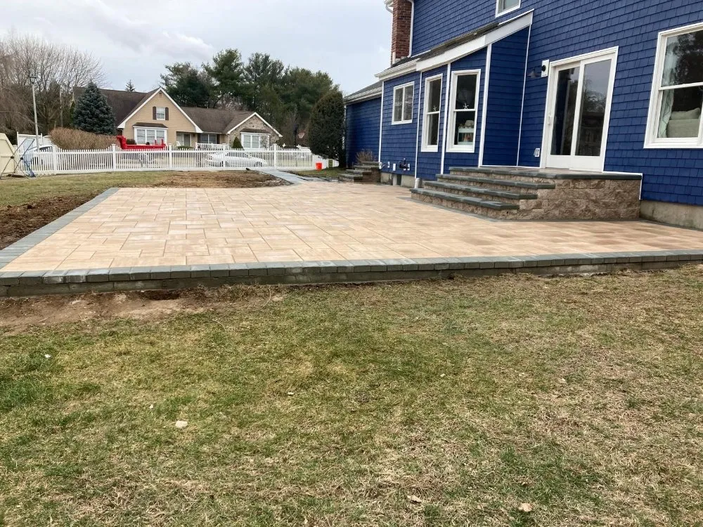 Custom landscape installation with custom design in Smithtown, NY by Moreno’s Landscape & Design